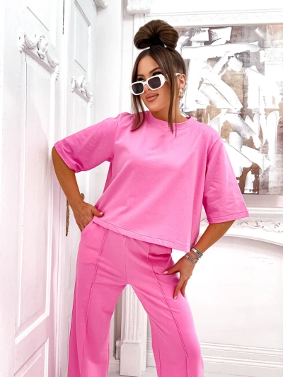 Royalfashion Sieviešu kokvilnas komplekts ar izplestām biksēm