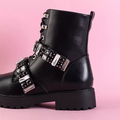 OUTLET Black women's bags with stones Ksymena - Footwear