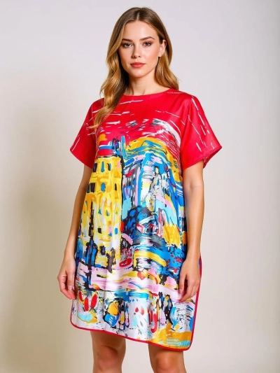 Sukienka Pareo Callista od Royalfashion – kolorowa, uniwersalna, do kolan