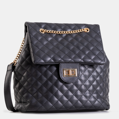 Black women's quilted backpack - Backpacks