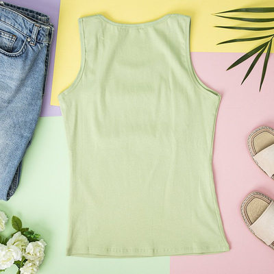 Зеленый женский топ со стразами