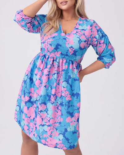 Royalfashion Sieviešu kleita līdz ceļiem ar apdruku PLUS SIZE