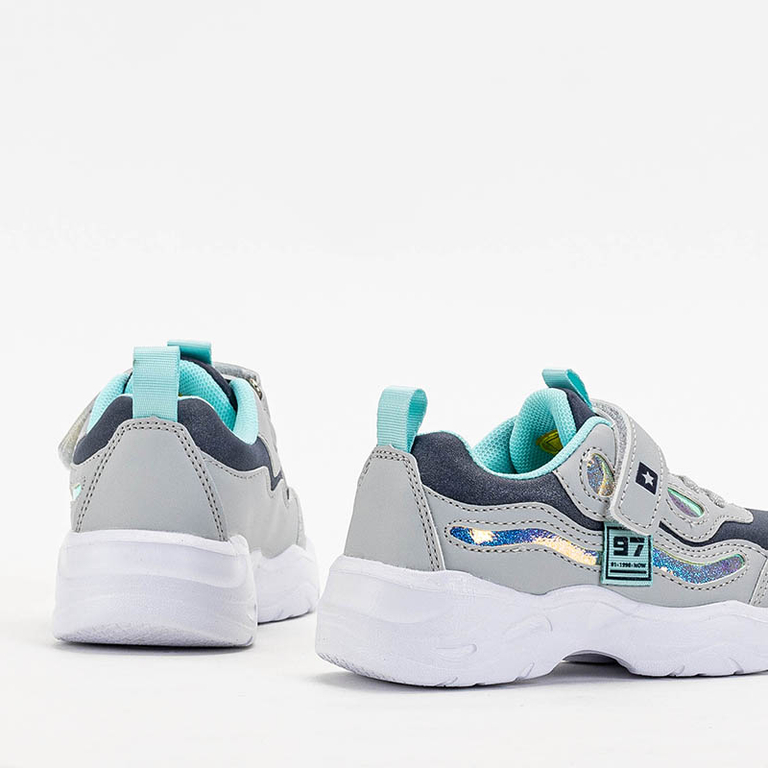 Pelēkas un tumši zilas kedas bērniem Karimi - Apavi