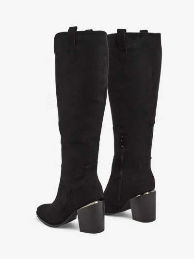 Женские сапоги из эко-замши на каблуке-столбике Ferrevi