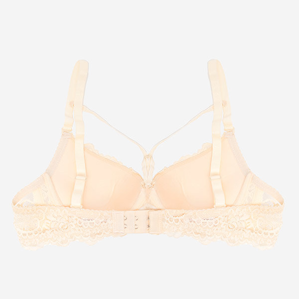 Beige lace bra with straps - Underwear