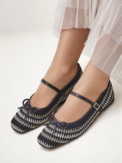 Royalfashion Women’s woven ballet flats with a strap Vanot