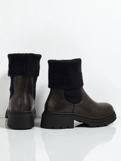 Women's Eco-Leather Ankle Boots with Fur Kesy