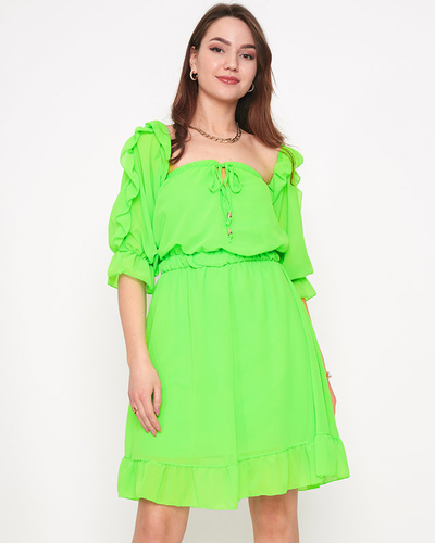 Neon green women's Spanish dress - Clothing