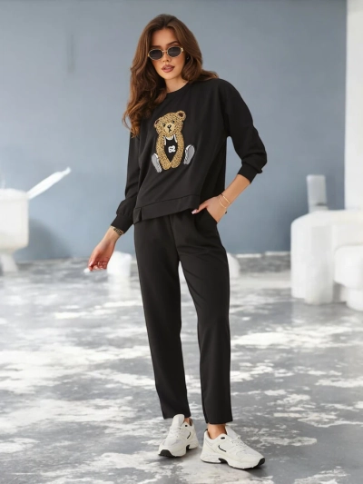 Royalfashion Women's viscose set with a bear