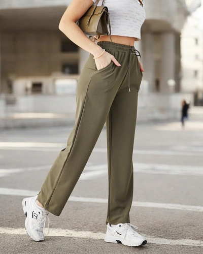 Royalfashion Simple women's pants with a tie