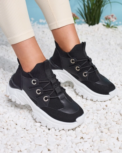 Women's sports sneakers in black Hasola- Footwear