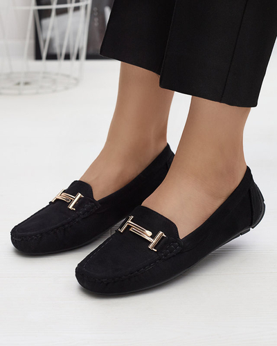 Women's Black Vitlova Eco Suede Loafers - Footwear