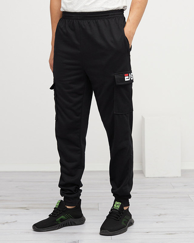 Men's black sweatpants with pockets - Clothing