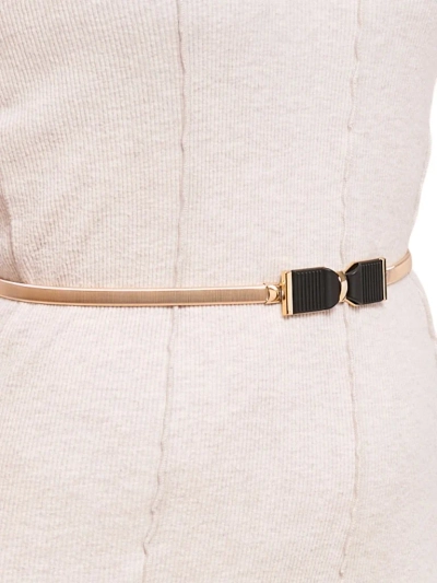 Zlatý dámsky opasok Livia s kovovou prackou mašličkou v štýle Romano