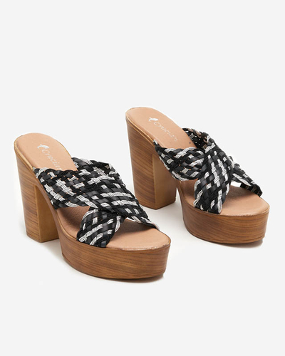 Black women's slippers on a high post Kotinso - Footwear