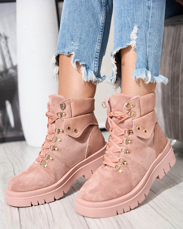 Pink women's boots insulated trappers Boserra - Footwear