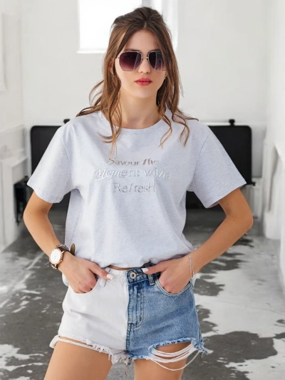 Royalfashion Women's Cotton T-Shirt Savour The Moment With Refresh
