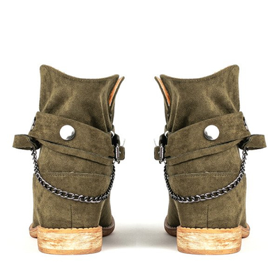 Green cowboy boots on an indoor wedge Salem - Footwear