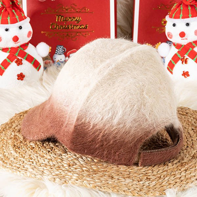 Brown fur hat with visor - Caps