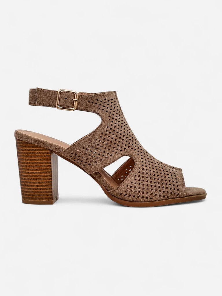 Royalfashion Women’s perforated block‑heel sandals Abetle