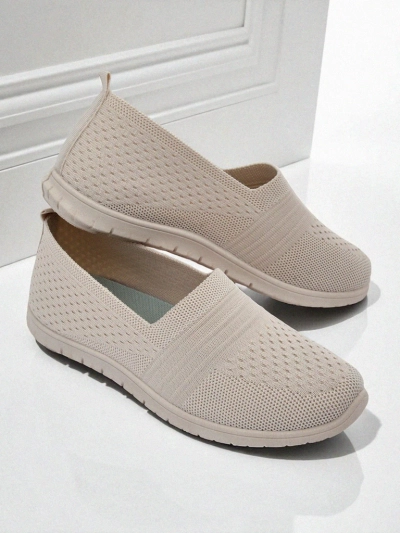 Callista Women's Beige Moccasins Made of Breathable Fabric Spring Summer