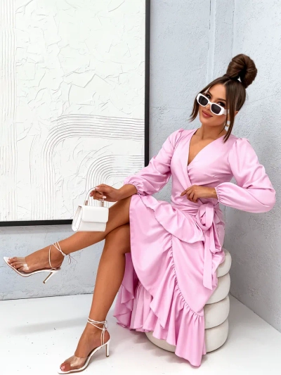 Royalfashion Sasa sieviešu midi kleita ar volāniem