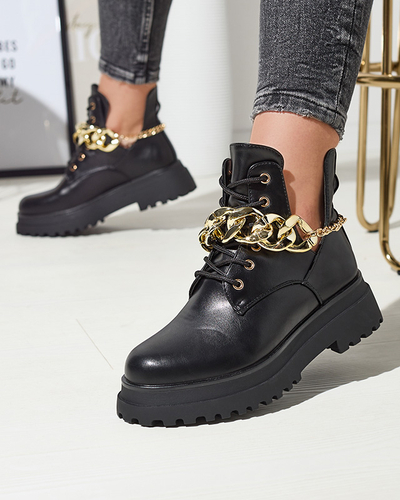Black women's boots with cut-outs Neriso - Footwear