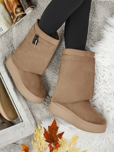 Elizze Women's Short Snow Boots with Detachable Upper