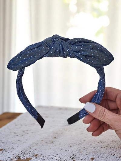 Royalfashion Galvas stīpiņa ar punktotu loku Lilka