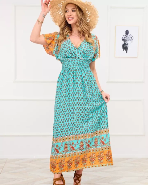 Blue summer maxi dress - Clothing