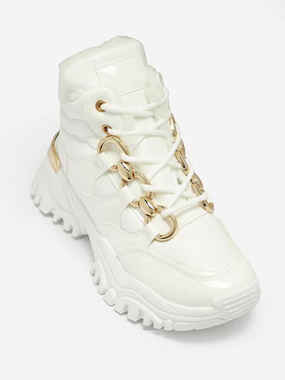 White women's sporty winter boots a'la trappers Mertika - Footwear
