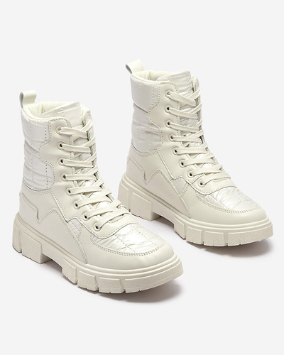 Calista Женская Обувь Модные Плоские Ботинки Кремовые