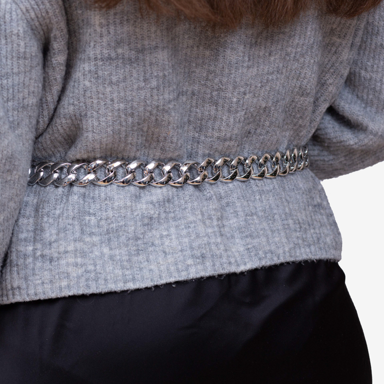 Decorative silver chain belt - Accessories