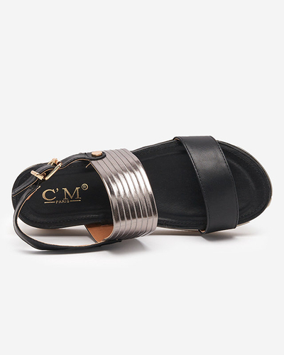 OUTLET Women's eco-leather sandals in black Kerita - Footwear