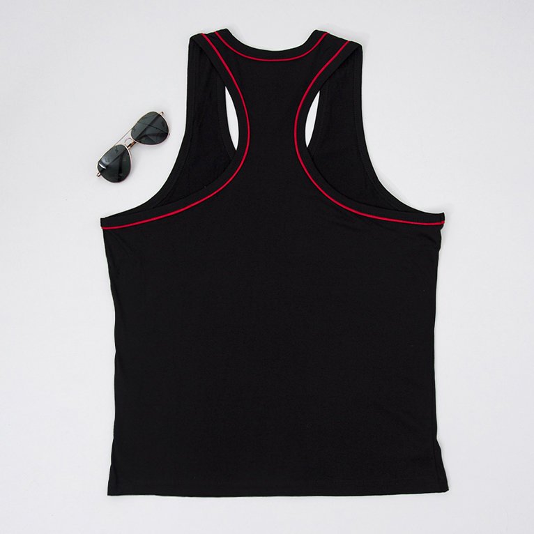 Cotton Black Men's Sleeveless T-Shirt - Clothing
