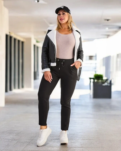 Royalfashion Plus Size Women's Fleece Lined Treggins Pants