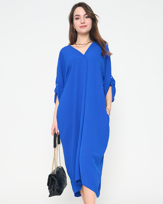 Cobalt women's oversize midi dress - Clothing