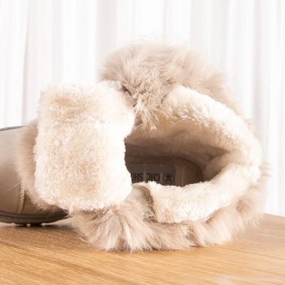 Wiscon beige boots with fur - Footwear