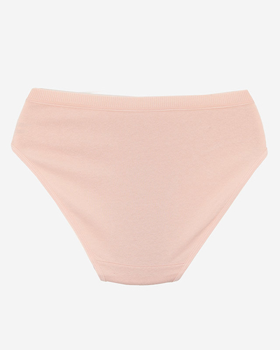 Beige cotton women's panties with the inscription - Underwear