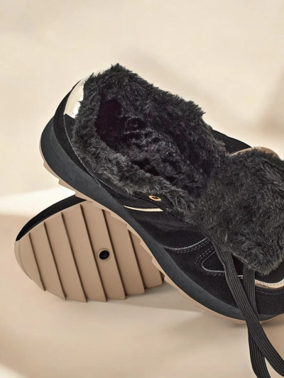 Royalfashion Izolētas sieviešu sporta apavi ar kažokādu Boris