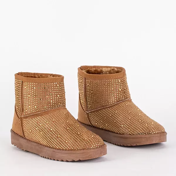 OUTLET Women's snow boots with camel zircons Rudis - Footwear