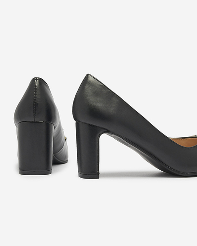 Black women's moccasin style pumps Cancoro- Footwear