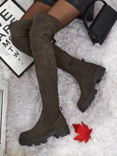 Women's over-the-knee eco-suede boots Maelin