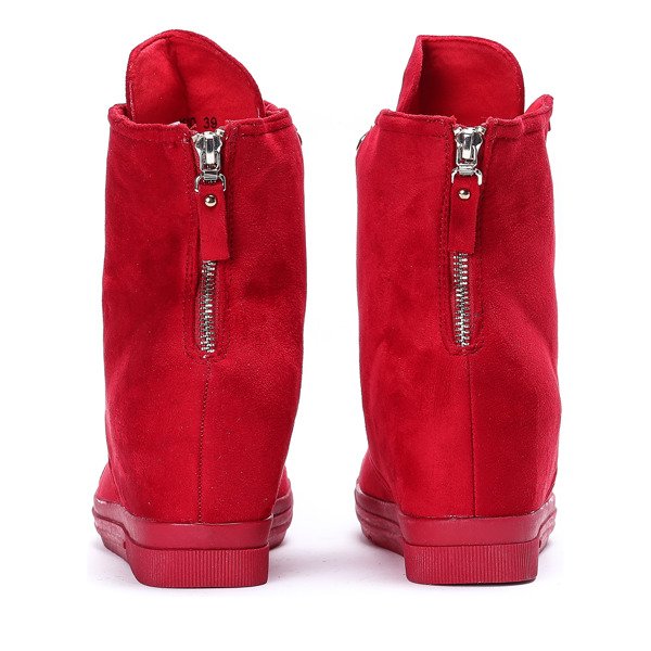 Czerwone sneakersy na krytym koturnie Tirana - Obuwie