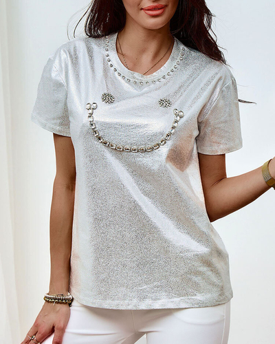 Royalfashion Sieviešu krekliņš ar cirkoniem