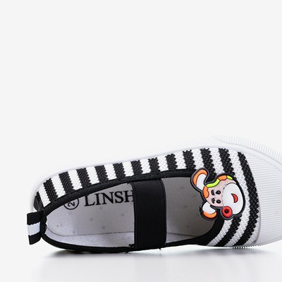 Olli Kids Black Striped Sneakers - Footwear