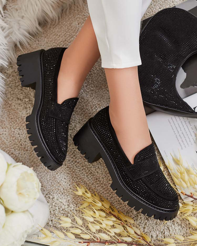 Royalfashion Sieviešu mokasīni ar cirkoniem Epolls