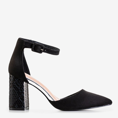Black women's pumps on a higher post Asakie - Footwear