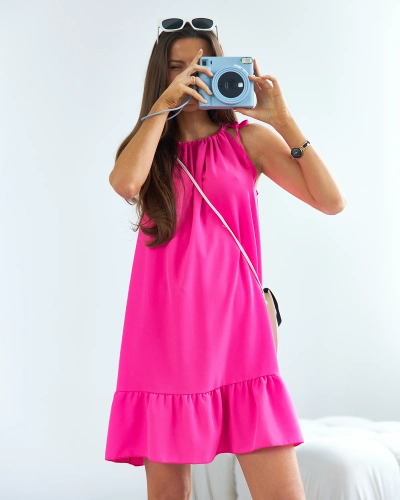 Royalfashion Fuchsia mini dress with ruffle