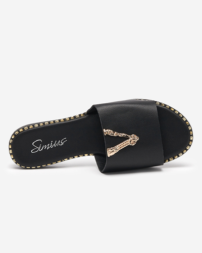 Visuals black women's slippers - Footwear